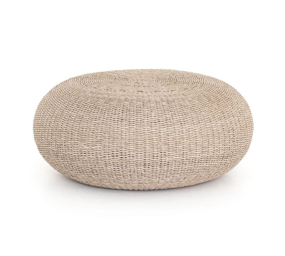 Annette Brown Rattan Round Coffee Table (36")