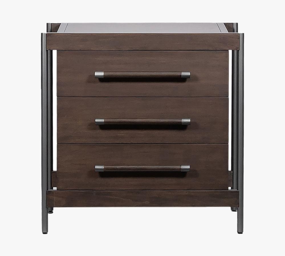 Contemporary Warm Brown Mahogany 3-Drawer Nightstand