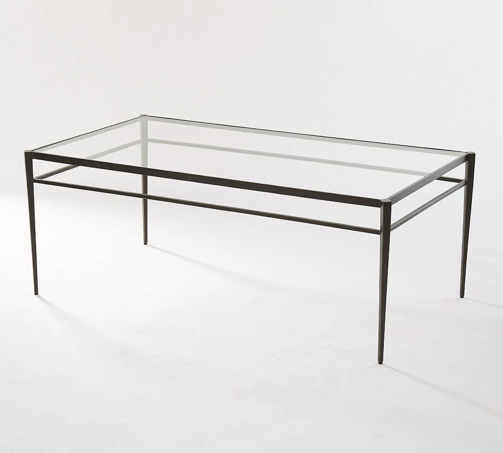 Tuscany Sleek 50'' Gunmetal Bronze Metal & Glass Coffee Table