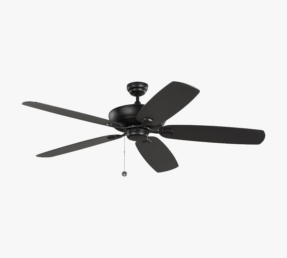 Midnight Black 60'' Low Profile Ceiling Fan with American Walnut Reversible Blades