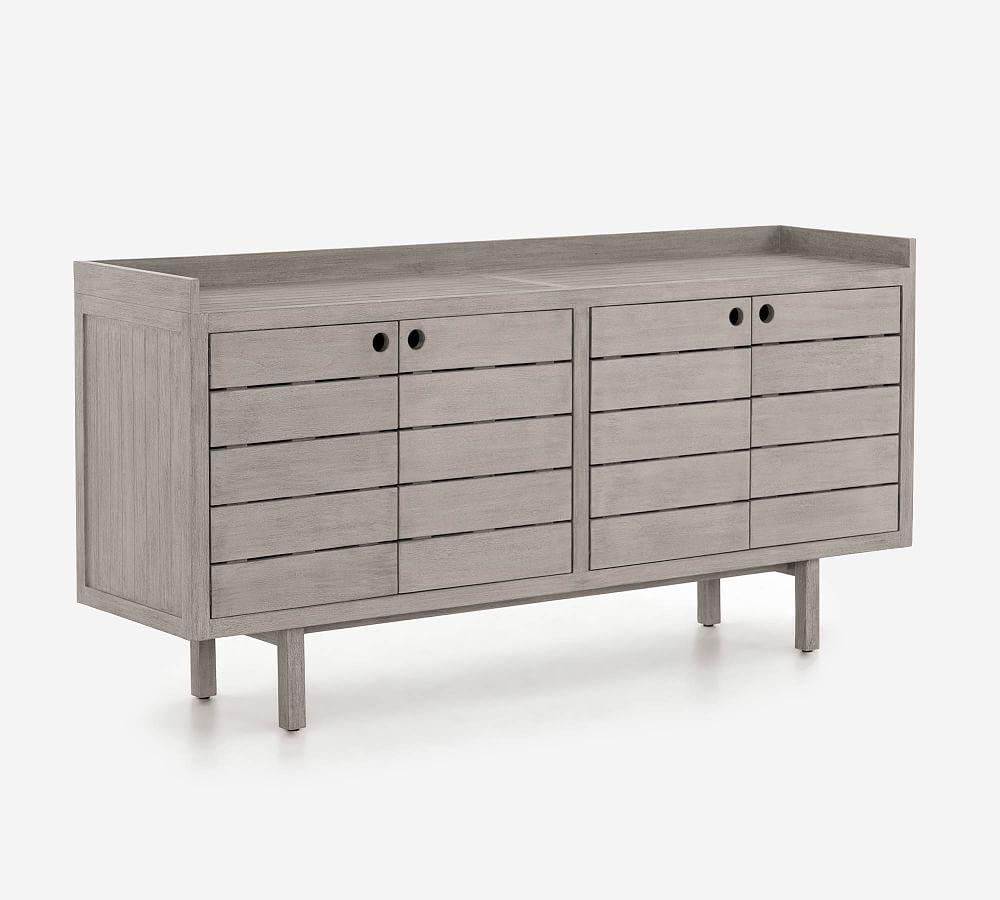 Contemporary Lula 70'' Weathered Grey Teak Outdoor Sideboard