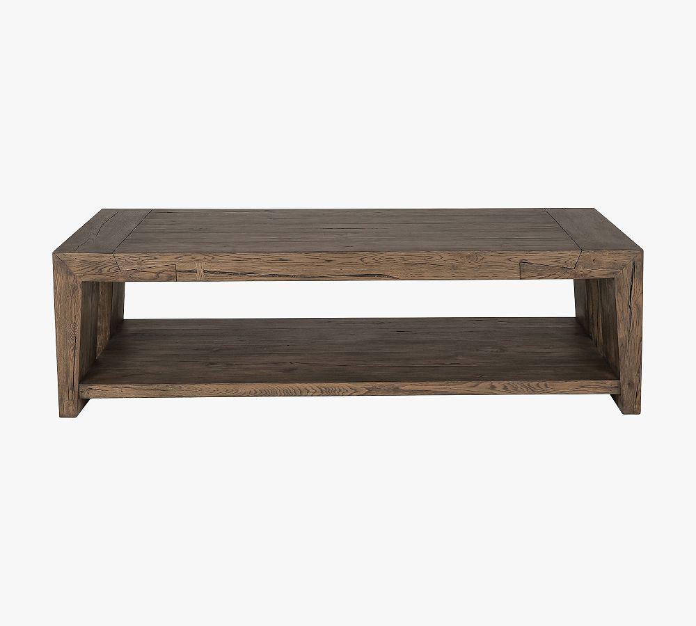 Troy 60" Brown Oak Wood Rectangular Coffee Table