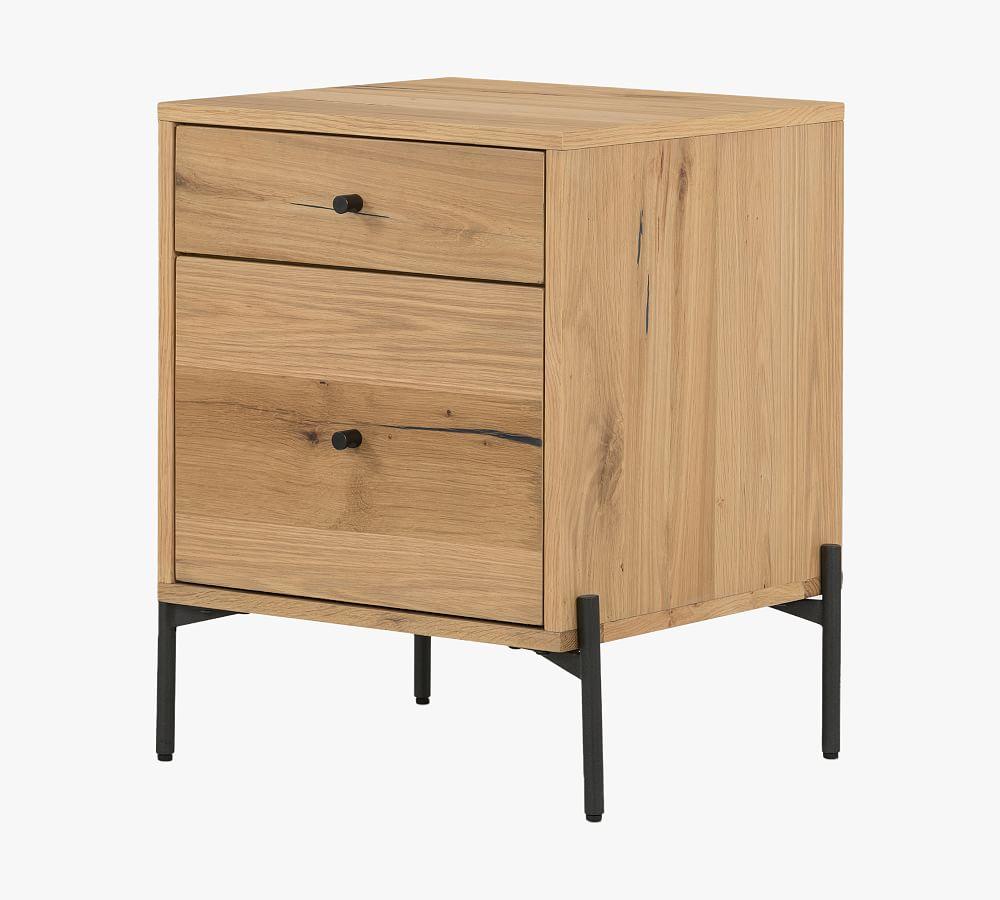 Sumner Modern Light Oak Resin 2-Drawer File Cabinet with Iron Legs