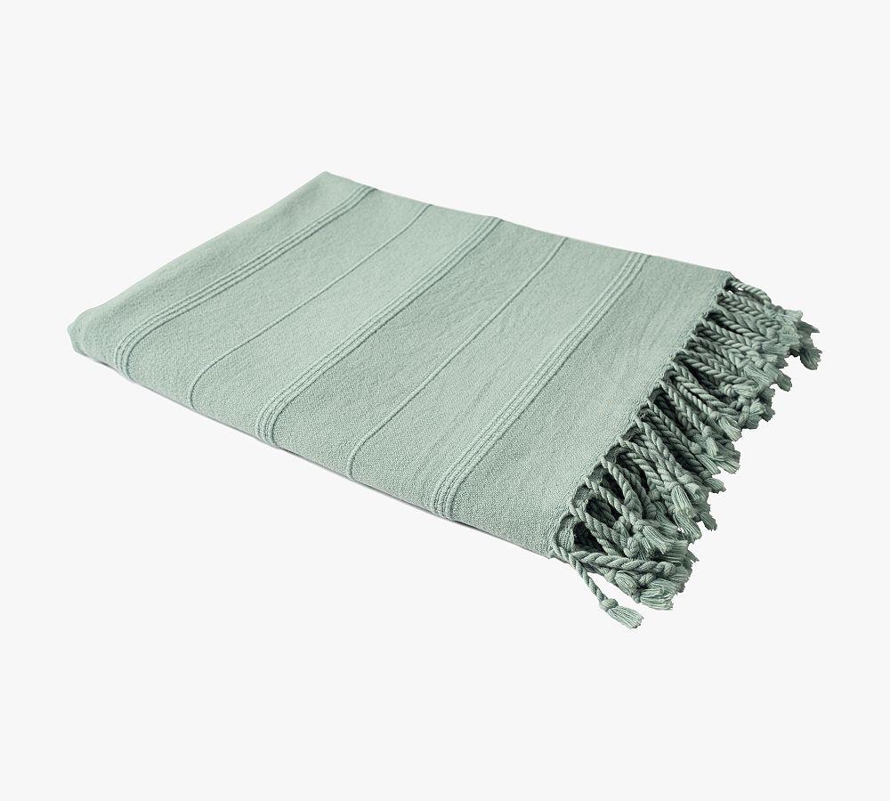 Turkish Cotton Striped Tassel Throw
