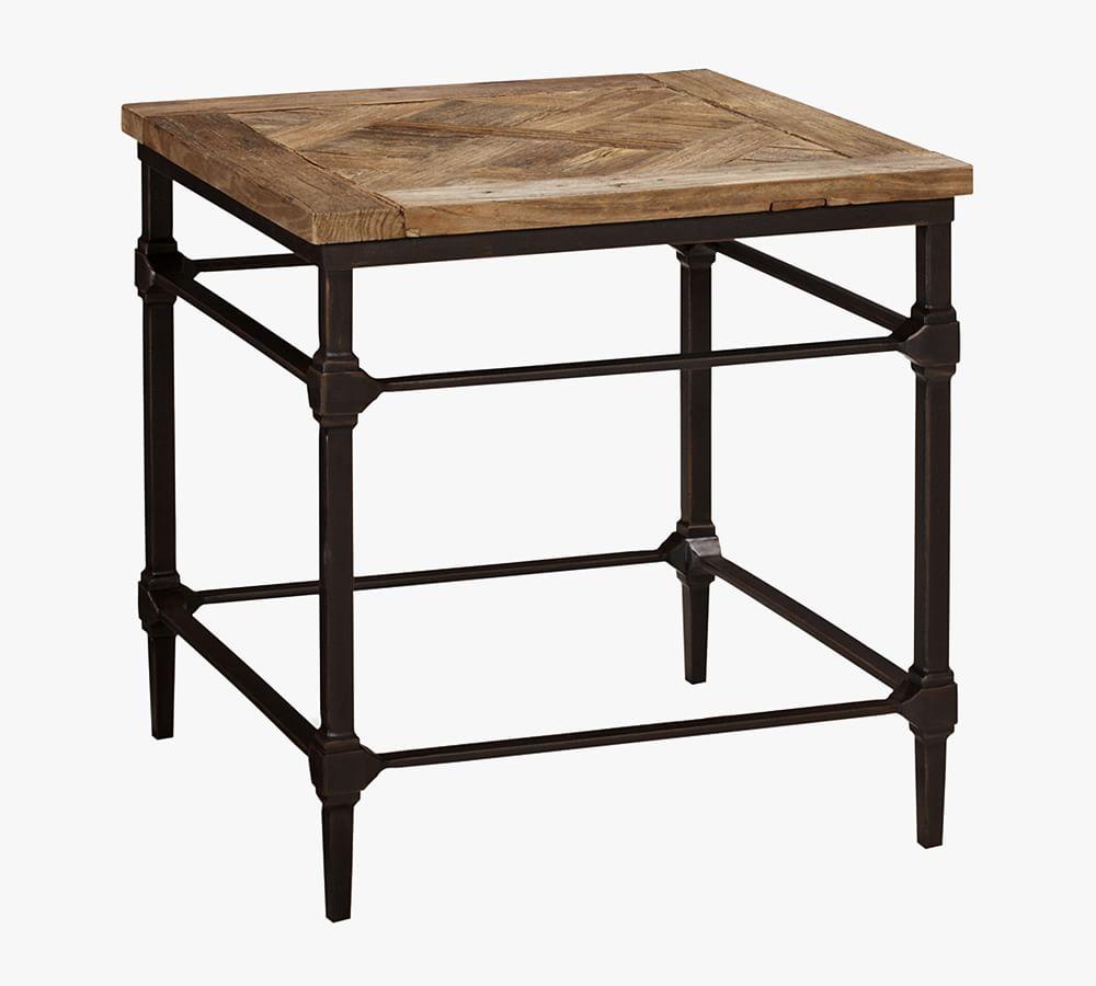 Parquet Square Reclaimed Wood End Table (23.5")