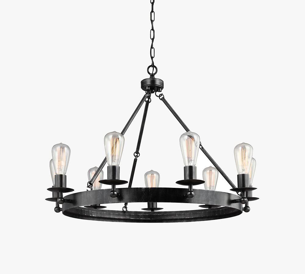 Ravenwood Manor 9-Light Chandelier in Stardust Black Finish