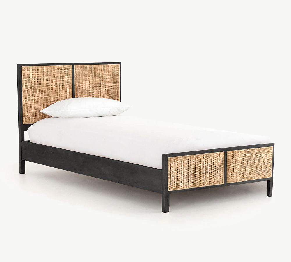 Hannah Platform Bed - Black and Natural / Twin