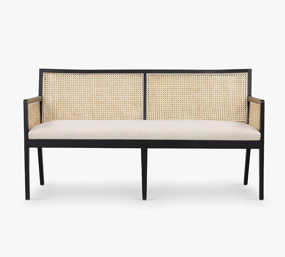 Lisbon Upholstered Cane Dining Bench