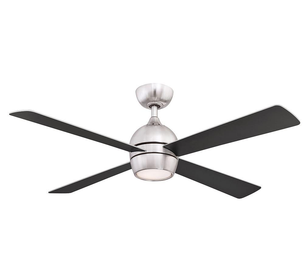 Fanimation Kwad 52 Brushed Nickel Ceiling Fan with LED light