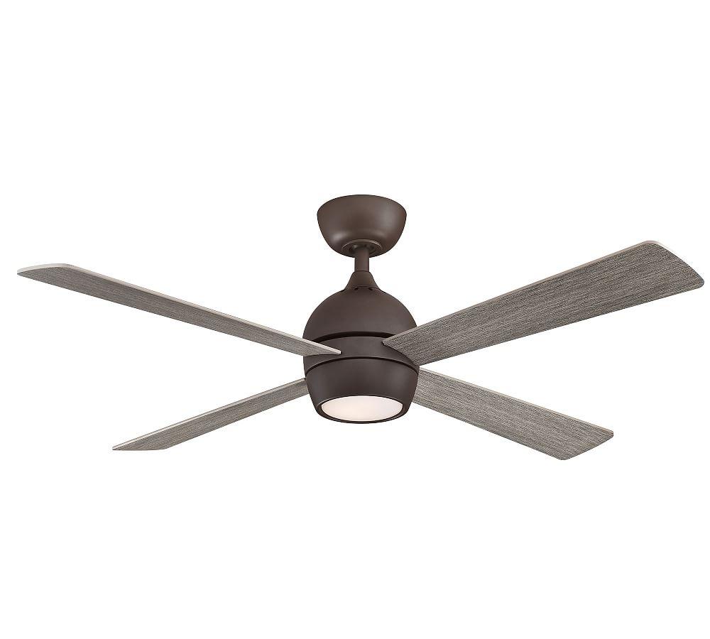 Fanimation Kwad 52 Matte Greige Ceiling Fan with Reversible Blades & LED Light Kit
