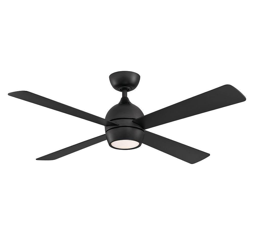 Indi Ceiling Fan + Light - Matte Black / 52"