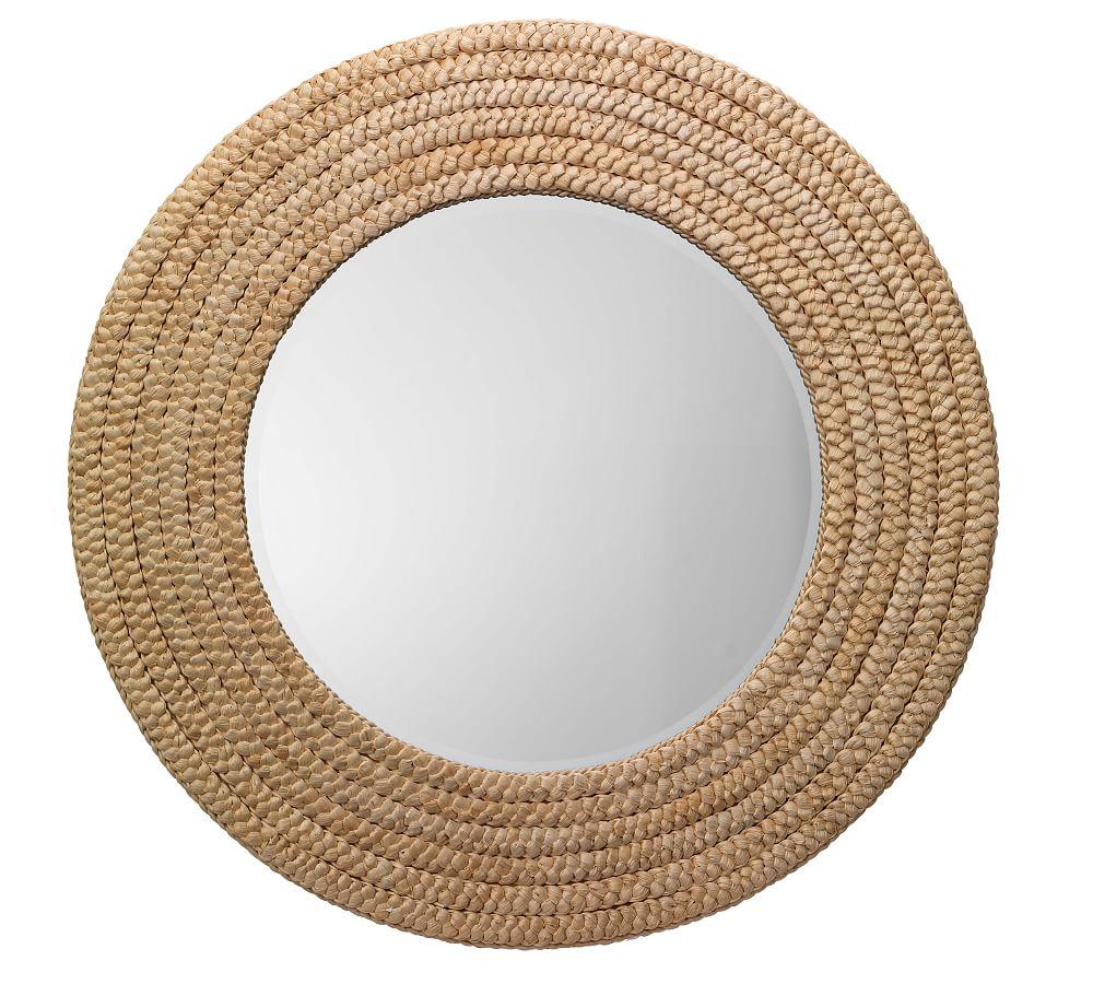 Anastasia Seagrass Round Wall Mirror