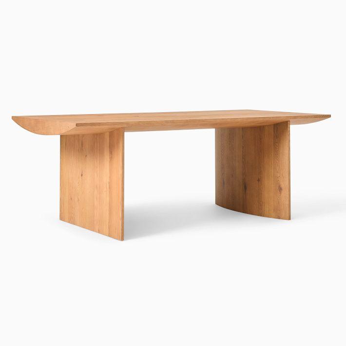 Contemporary Warm Grey-Brown Oak Veneer Rectangular Dining Table