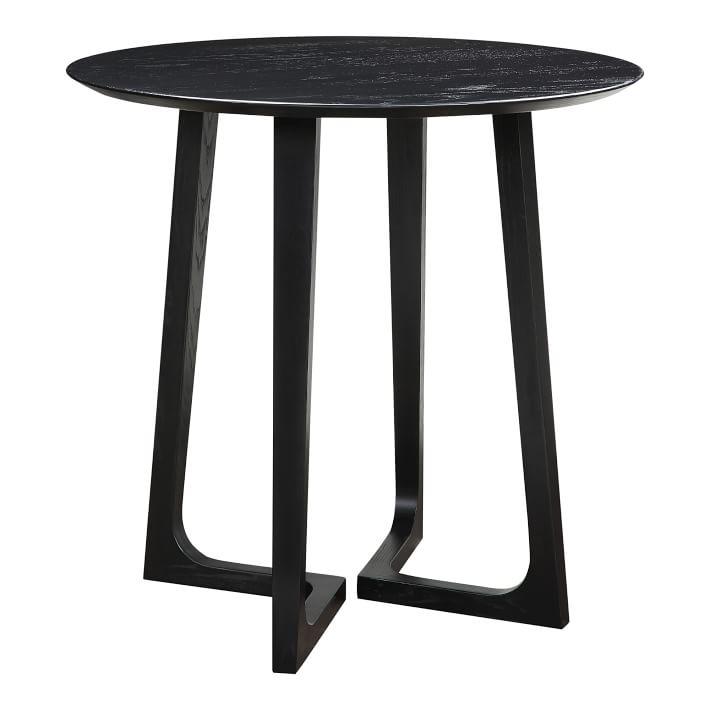 Gaven 38" Black Ash Round Mid-Century Modern Counter Table