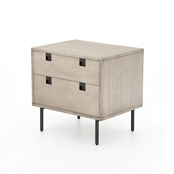 Carly Contemporary 24" Black and Gray 2-Drawer Nightstand