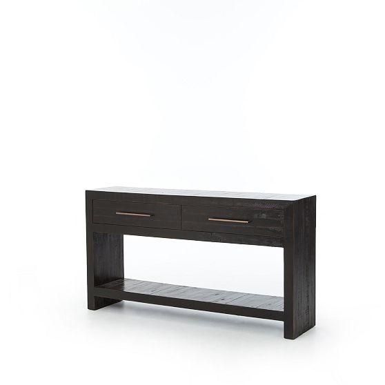 Cressida Mid-Century Modern Console Table with Storage in Burnished Black