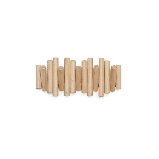 Beveled Pine Wood Wall Art with 5 Flip-Down Hooks