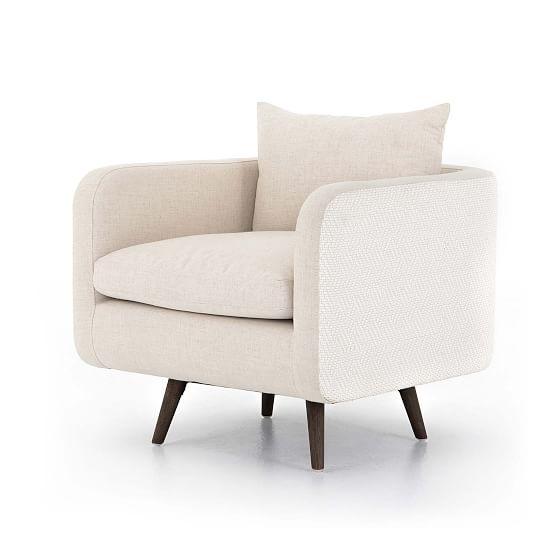 Rounded Back Leather Swivel Chair