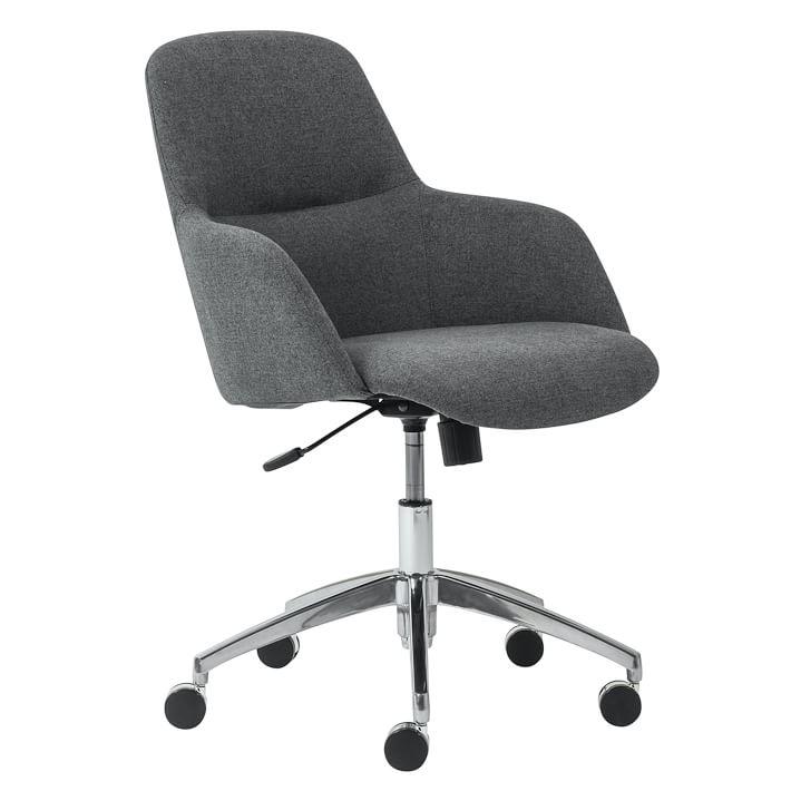 Minna Dark Gray Fabric Mid-Back Swivel Task Office Chair