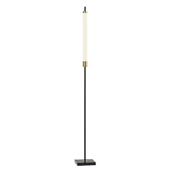 Piper 72'' Matte Black and Antique Brass LED Floor Lamp