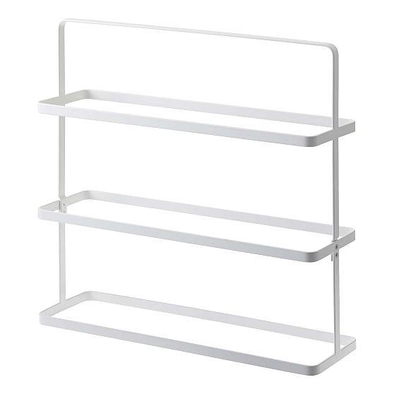 Compact Modern White Steel 3-Tier Shoe Rack