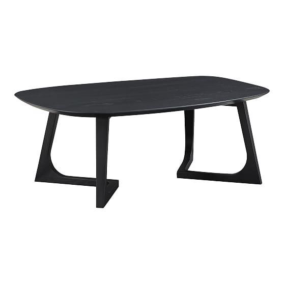 Sculptural Solid Wood Oval Coffee Table (42")
