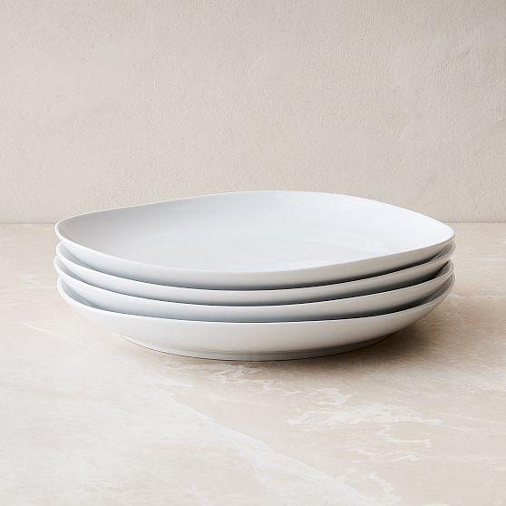 Marin White Stoneware Coupe Dinner Plate, Set of 8