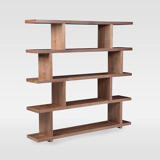 Modern Staggered Bookshelf (63")