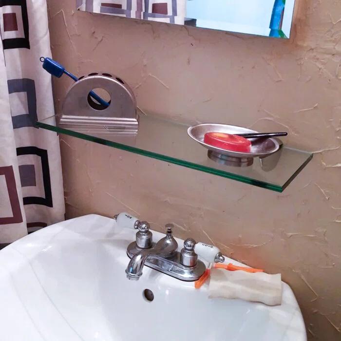Latitude Run® Glass Accent Shelf with Adjustable Shelves