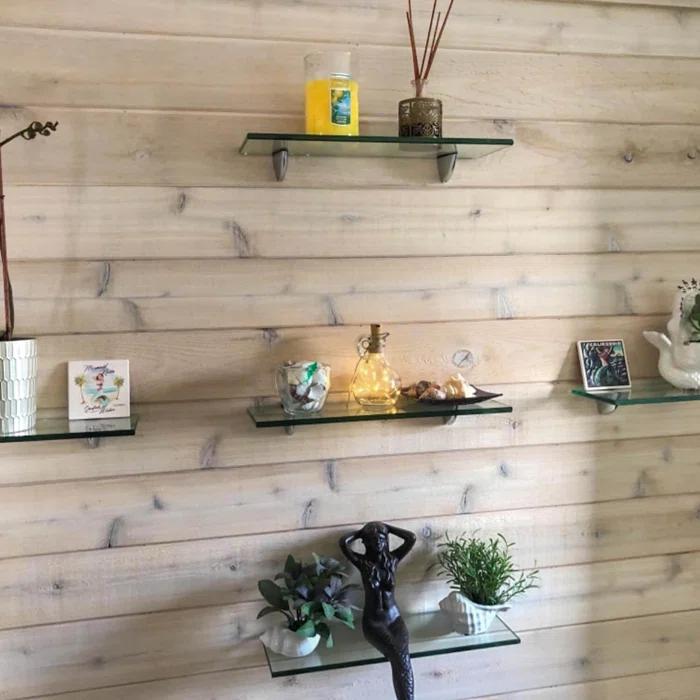 Latitude Run® Glass Accent Shelf with Adjustable Shelves