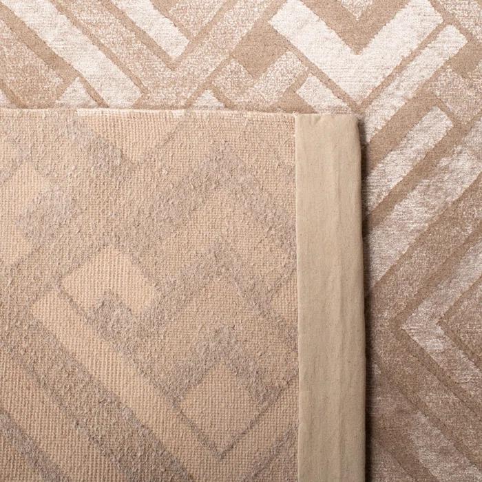 Bronze Geometric Hand-Knotted Wool and Viscose Rug, 8' x 10'