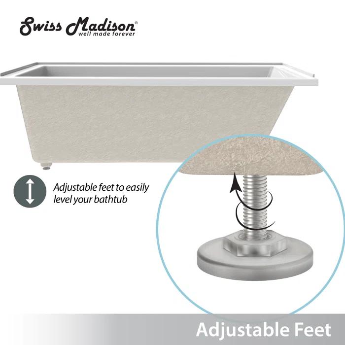 Swiss Madison SM-DB565 Voltaire 66" x 32" Alcove Bathtub