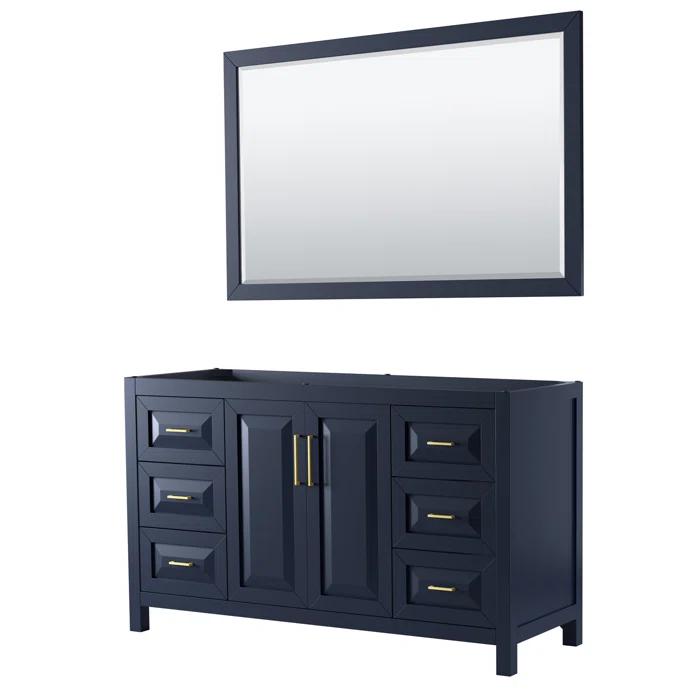 Wyndham Collection Daria 60'' Single Bathroom Vanity with Marble Top with Mirror