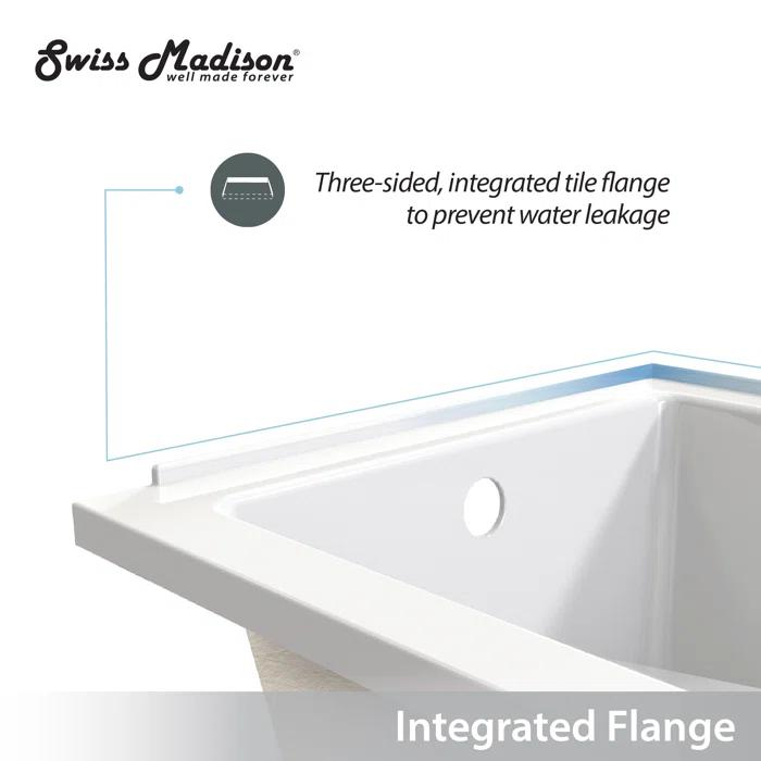 Swiss Madison SM-DB565 Voltaire 66" x 32" Alcove Bathtub