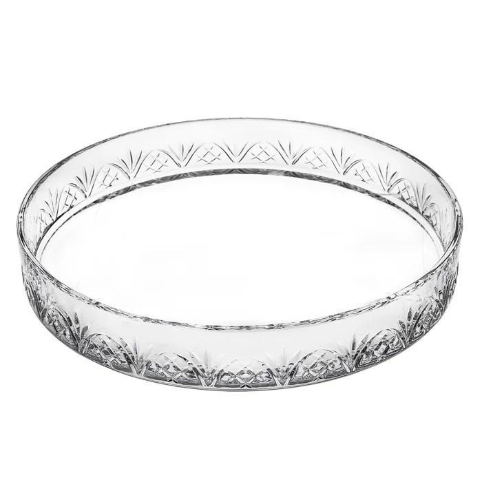 Godinger Silver Art Co Dublin Crystal Round Tray