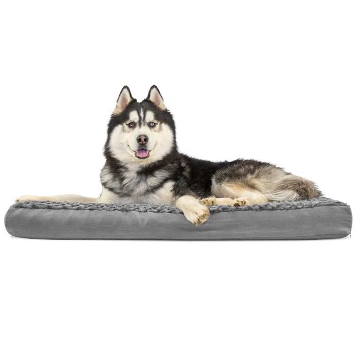 FurHaven Ultra Plush Faux Fur & Suede Orthopedic Foam Deluxe Mattress Dog Bed