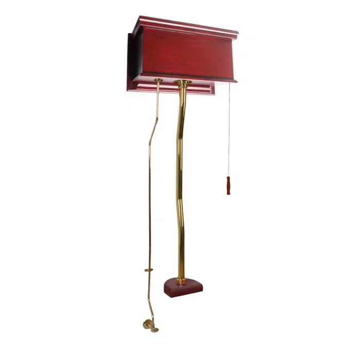 The Renovators Supply High Tank Pull Chain Toilet Conversion Kit Cherry Wooden (Seat Not Included)