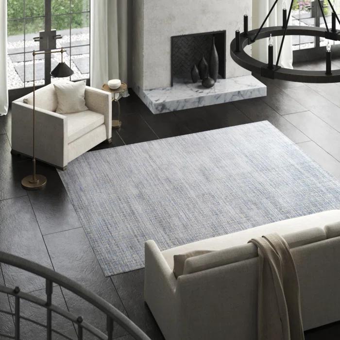 Pasargad Slate Hand Knotted Viscose Rug