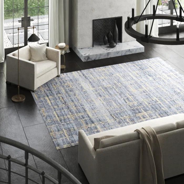 Pasargad Slate Hand Knotted Viscose Rug