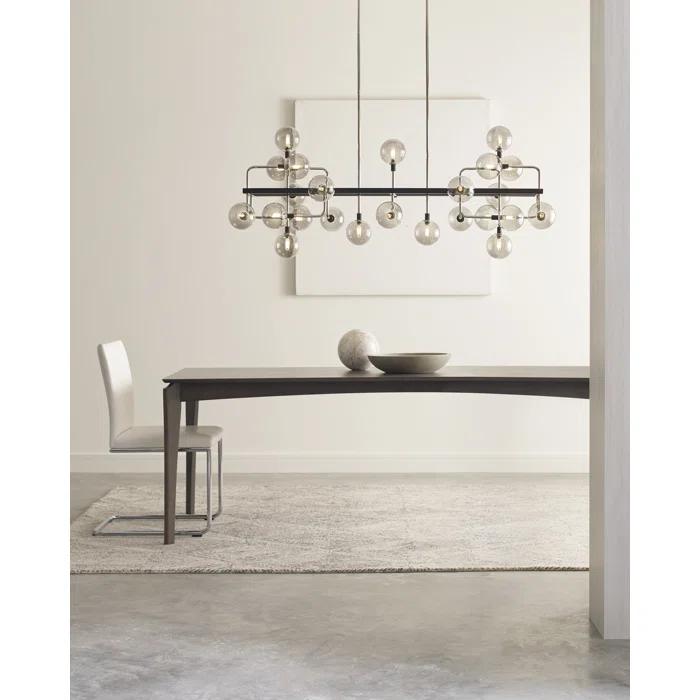 Polished Nickel 25-Light Sputnik Chandelier with Smoke Glass Shades