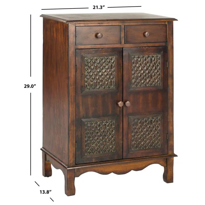World Menagerie Evrychou Solid Wood Accent Cabinet