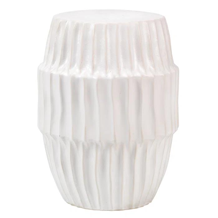 Jamie Young Co Algae Hollow Center Coastal Ceramic Side Table in White