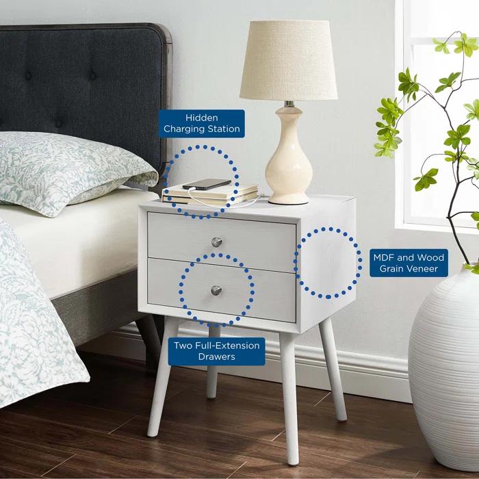 Modway Ember Wood Mid-century Modern Nightstand