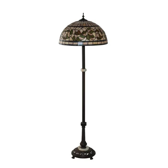 229125 Meyda 62" Wide Tiffany Turning Leaf Floor Lamp