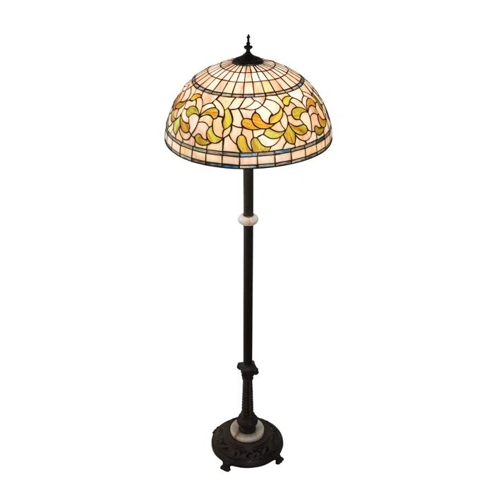 229125 Meyda 62" Wide Tiffany Turning Leaf Floor Lamp