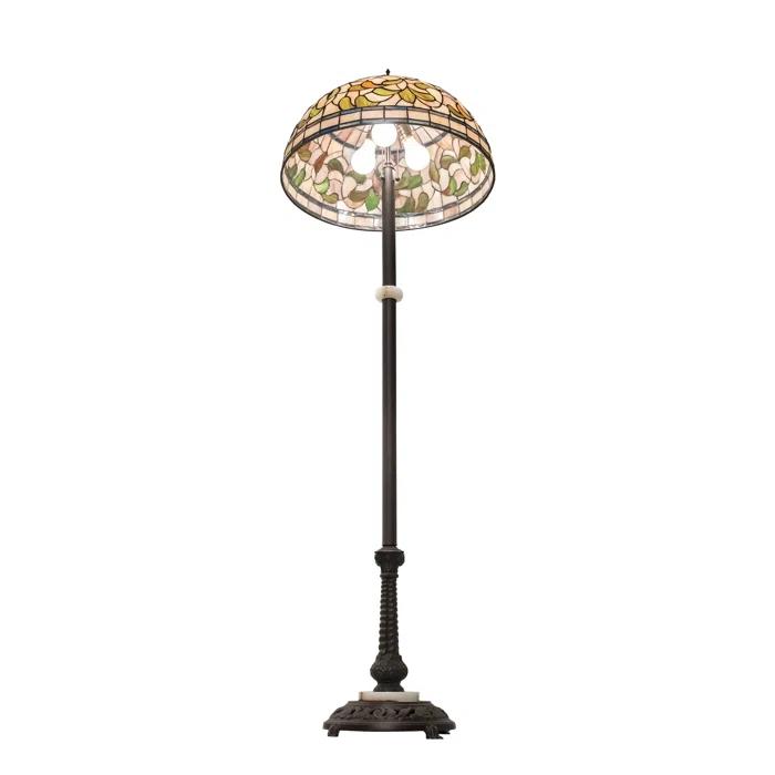 229125 Meyda 62" Wide Tiffany Turning Leaf Floor Lamp