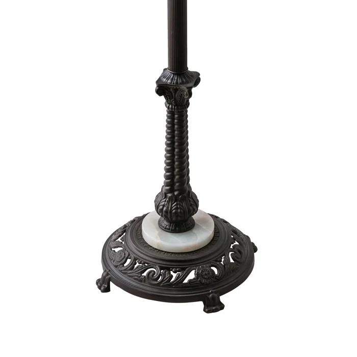 229125 Meyda 62" Wide Tiffany Turning Leaf Floor Lamp