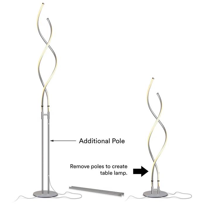 Brightech Embrace 60 in. Industrial 2-Light LED Energy Efficient Floor Lamp