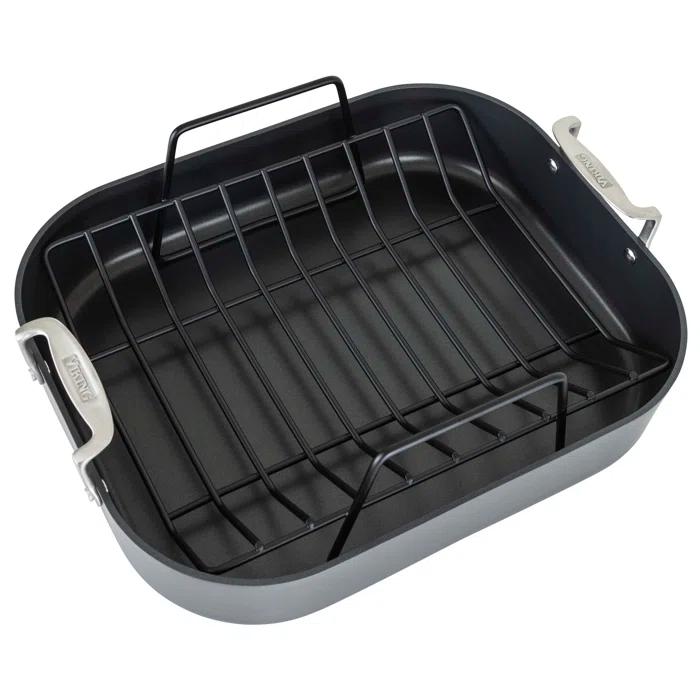 Viking Hard-Anodized Non-Stick 16" Roaster with Rack and Carving Set