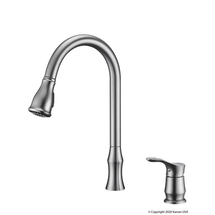 Karran Hillwood Single Handle Pull Down Sprayer Kitchen Faucet